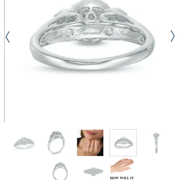 1/2 CT. T.W. Diamond Three Stone Frame Ring in 14K White Gold Sz 7 - Picture 6 of 15